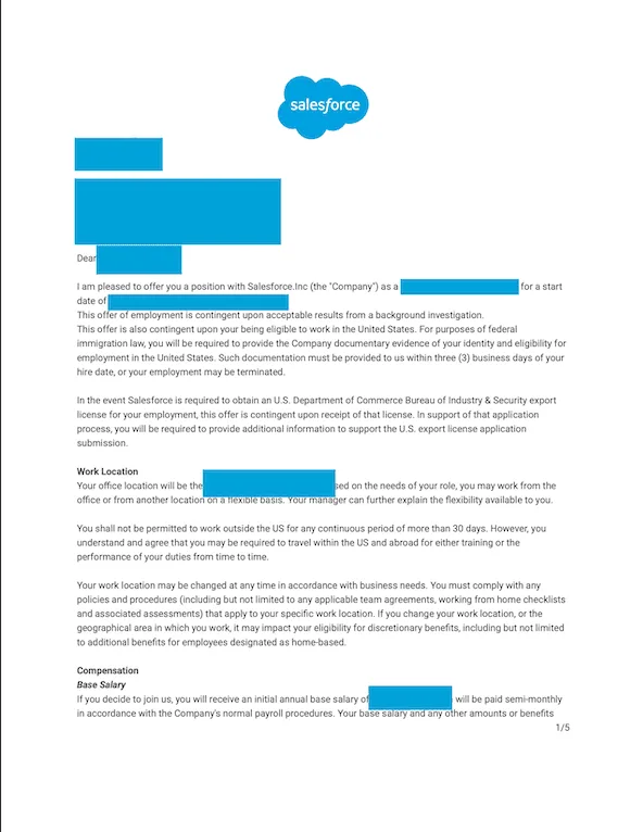 Salesforce offer letter earned with ULTRACODE (preview)